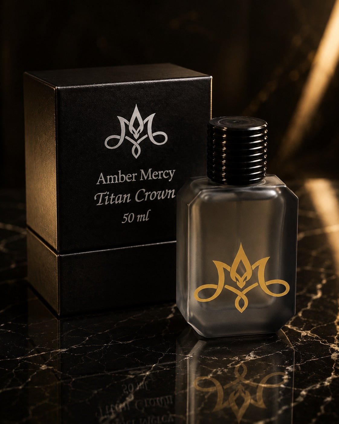Image of Amber Mercy Titan Crown Perfume 50ml - Elegant Long-Lasting Fragrance for Men & Women