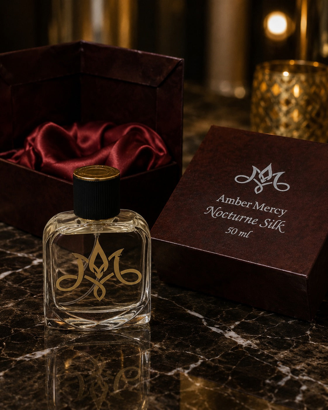 Image of Amber Mercy Nocturne Silk Perfume 50ml - Luxury Elegant Fragrance in Premium Gift Box