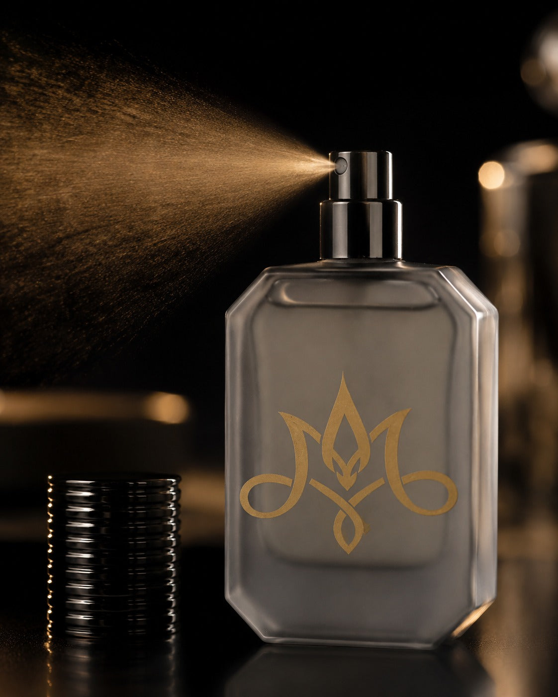 Image of Amber Mercy Midnight Caravan Perfume 50ml - Luxury Frosted Fragrance in Premium Gift Box